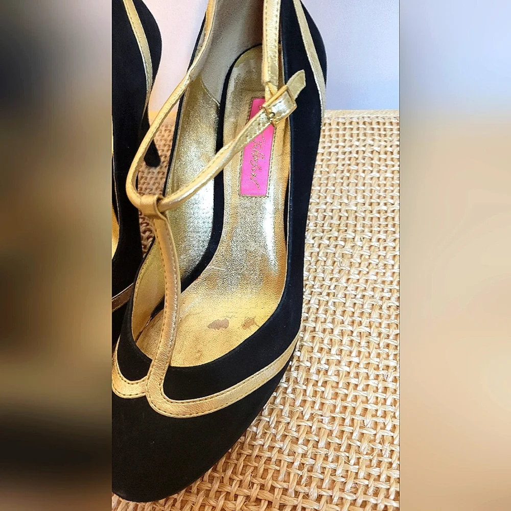 BETSEY JOHNSON Cross Strap SHORT HEEL Stiletto MARY JANE DANCE PUMPS 🩰BEAUTIFUL - Picture 7 of 16